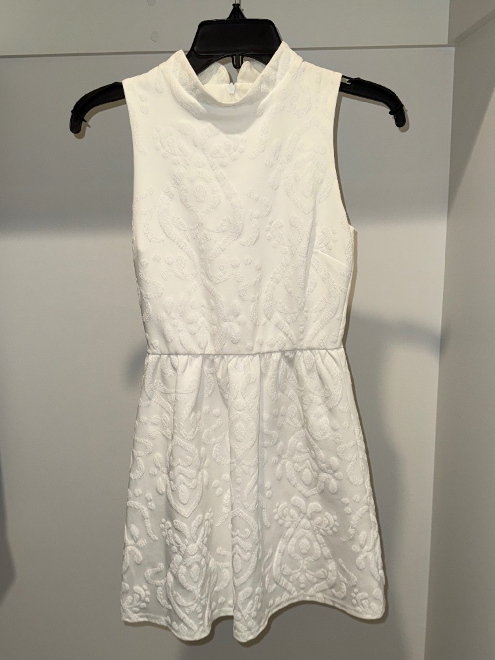 NWT Love Ady Ivory Textured Fit & Flare Dress | XS | Made in USA | Bridal Shower